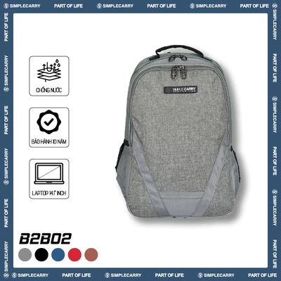 Balo Đi Học Đi Làm SimpleCarry B2B02 Chống Thấm Nước, Siêu Nhẹ, Nhiều Ngăn