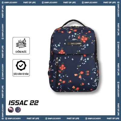 Balo Thời Trang SimpleCarry Issac 22 Họa Tiết Hoa, Ngăn Chứa Rộng Rãi, Trượt Nước