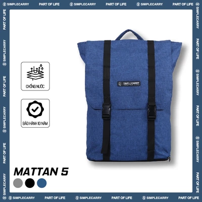 Balo Nam Nữ SimpleCarry Mattan 5 Nhiều Ngăn, Có Ngăn Ẩn, Có Nắp Đậy