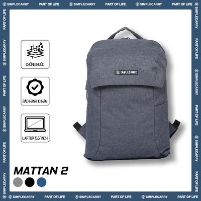Balo Nam Nữ Thời Trang Hàn Quốc SimpleCarry Mattan 2 Nhiều Ngăn, Ngăn Ẳn, Ngăn Giấu, Đựng Vừa Laptop 15.6 Inch