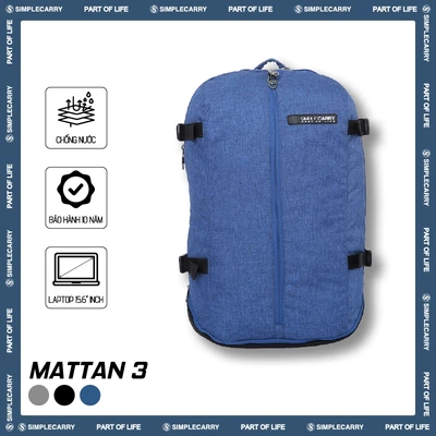 Balo Du Lịch Phong Cách Hàn Quốc SimpleCarry Mattan 3 Nhiều Ngăn, Ngăn Ẩn, Dây Kéo Dọc Thời Trang