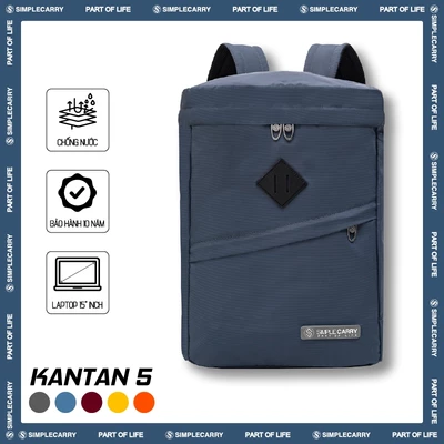 Balo Phong Cách Hàn Quốc SimpleCarry Kantan 5 Đựng Laptop15 Inch, Chống Thấm, Nhiều Ngăn