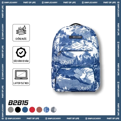 Balo Nam Nữ Đi Học Đi Làm SimpleCarry B2B15 Phong Cách Trẻ Trung, Ngăn Đựng LapTop 15.6 Inch, Chống Sốc Tốt
