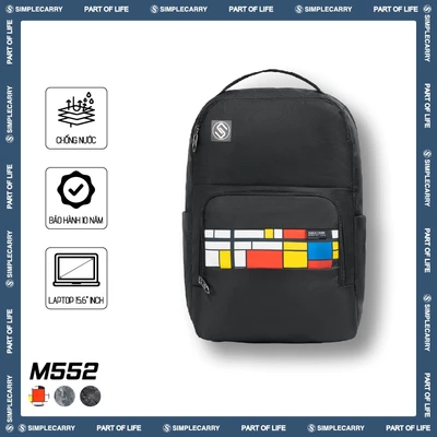 Balo Đi Học Đi Làm SimpleCarry M552 Nam Nữ, Nhiều Ngăn, Đựng Vừa Laptop 15.6 Inch