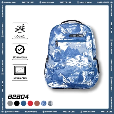 Balo Đi Học & Đi Làm SimpleCarry B2B04 Nhiều Ngăn, Có Ngăn Đựng Laptop Riêng, Chống Sốc