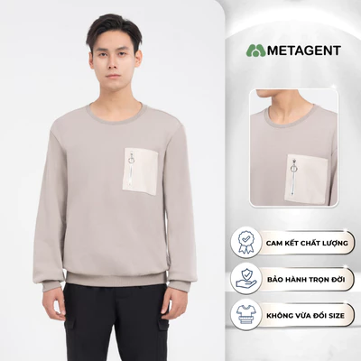 Áo thun dài tay phối túi nam Metagent MS 58E3609