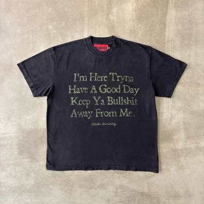 Áo Thun QUOTE24 BLACK WASHED BOXY TSHIRT