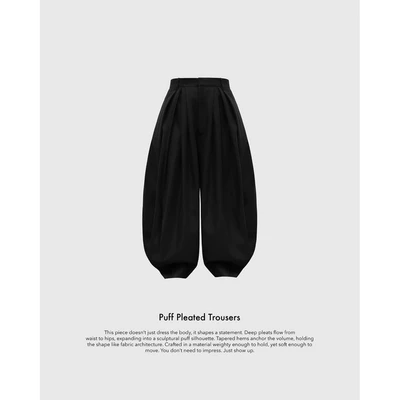HYPNOTISM | “PUFF PLEATED TROUSERS” - Quần dài thiết kế xếp ly nhiều tạo dáng phồng