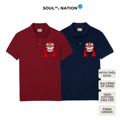 Áo Polo Unisex Nam/Nữ THÊU PATCH LÂN VIỆT 2026 vải cá sấu Pique Cotton chỉn chu, sang trọng - SOUL OF A NATION