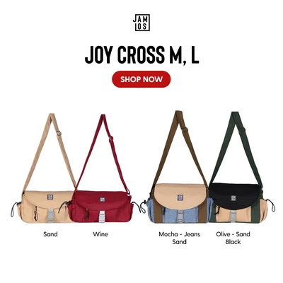 Joy Cross - Túi đeo chéo dáng hộp nhiều ngăn ngoài năng động vải canvas Jamlos