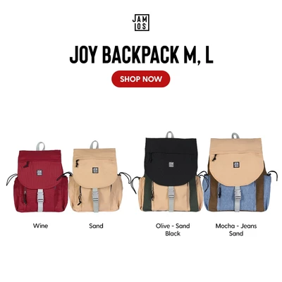 Joy Backpack - Balo dây rút nhiều ngăn ngoài đi học, đi du lịch vải canvas Jamlos