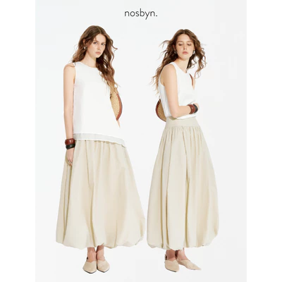 Nosbyn - Chân Váy Dài Kiểu Bí - Bubble Hem Skirt