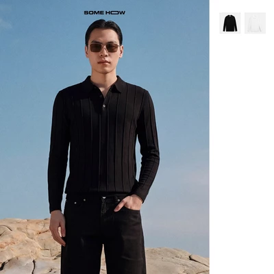 [N] Áo Polo Tay Dài Knit Column Vải Lông Thỏ Ấm Áp Thoải Mái Mềm Mịn, PL0210 SOME HOW STORE