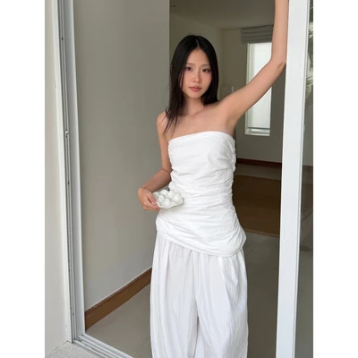 Áo kiểu đầm ngắn cotton hàn ( mặc 2 kiểu) 𝐒𝐎𝐌𝐒 | 𝐃𝐫𝐞𝐬𝐬 𝐓𝐨𝐩