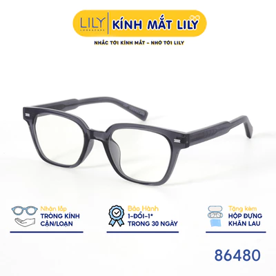 Gọng kính mắt vuông nam nữ LILYEYEWEAR chất liệu nhựa cao cấp chắc chắn kiểu dáng hiện đại màu sắc thời trang 86480