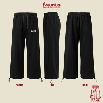 REUNION Quần Nỉ Dài Nam Nữ In Họa Tiết CIRCLE Form Ống Rộng Có Dây Rút Vải Nỉ Dày Dặn P11