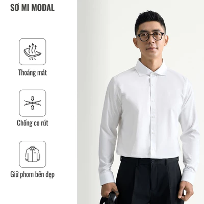 [🔥HOT] Áo Sơ Mi Tay Dài Nam Modal Easy Care Form Fitted - Routine 10S26SHL057