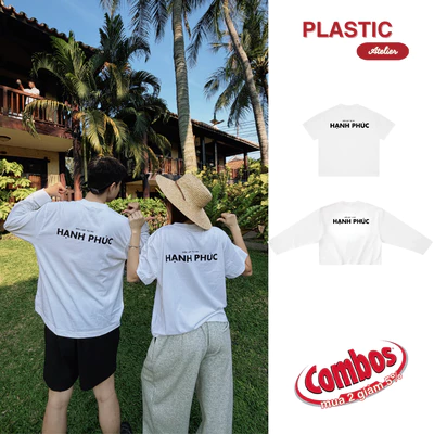 Áo thun, áo boxy oversized local, tay dài "Hạnh phúc 2", áo thun boxy form rộng vải dày dặn 250Gsm 100% Cotton