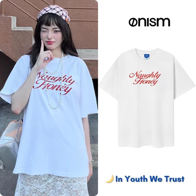 Áo thun unisex Onism Stu Naughty Honey - cotton 240gsm in kim tuyến áo phông trắng basic nam nữ