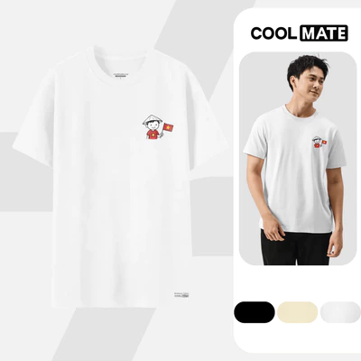 [BST TỰ HÀO VIỆT NAM]Áo thun nam nữ Cotton IN Bé trai cầm cờ - Coolmate