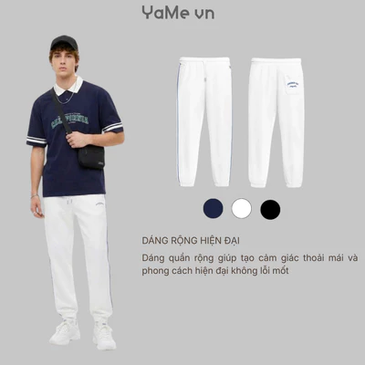 Quần lưng thun căn bản, ống suông, phom rộng F4 - The No Style 121 23844 |YaMe|