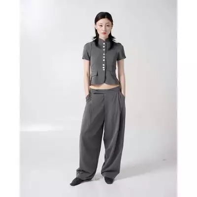 Áo Nữ Tay Bồng Có Nút Cổ Đứng 67PERCENT/67% - TAILORED SCULPT TOP