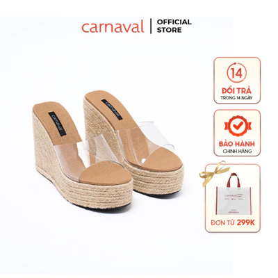 Dép xuồng đế cói Carnaval cao 10 phân siêu xinh - Nâng tầm phong cách, Tự tin tỏa sáng -HCH