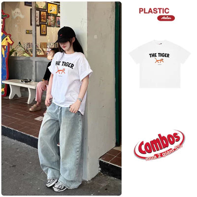 Áo thun oversized boxy, áo thun local "Tiger" 250gsm Cổ Tròn Unisex Nam Nữ Basic