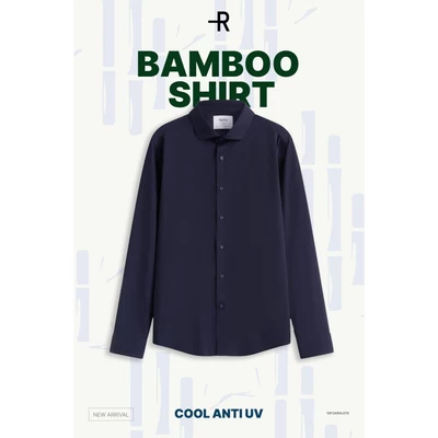 Áo Sơ Mi Tay Dài Nam Trơn Vải Bamboo Cao Cấp Form Fitted - Routine 10F24SHL070