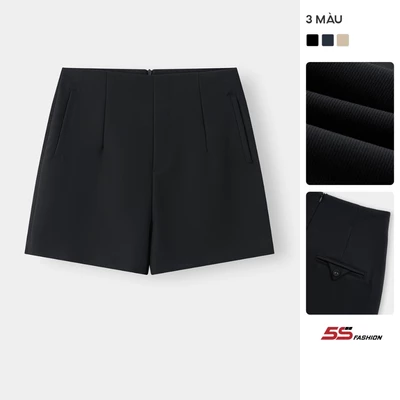 [XẢ HÀNG ĐỢT CUỐI] Quần Short Nữ 5S FASHION Cạp Khóa, Xếp Ly Nhẹ Thanh Lịch, Nữ Tính W0QSA26004
