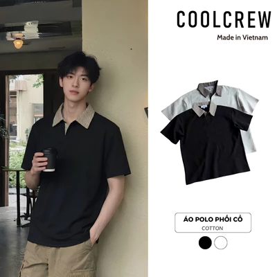 Áo Polo Phối Cổ Hoạ Tiết Sọc 𝐂𝐎𝐎𝐋𝐂𝐑𝐄𝐖 Áo Thun Cotton Thoáng Mát Xu Hướng Thời Trang Thu Hè Phong Cách Hàn Quốc APN001