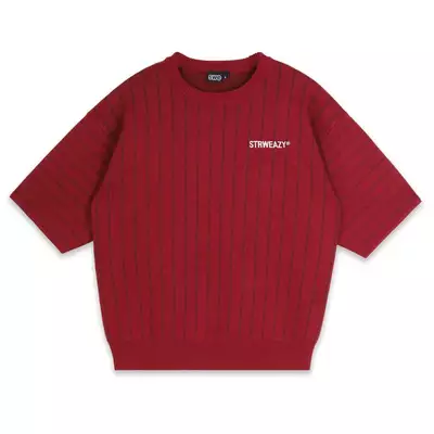 ÁO SWE PINSTRIPE KNIT TEE – RED