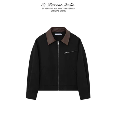 Áo Khoác Chất Liệu Kaki Phối Cổ Da 67PERCENT/67% - LEATHER COLLAR JACKET