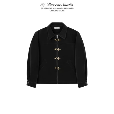 Áo Khoác Chất Liệu Da Dạ Có Thiết Kế Chốt Cài 67PERCENT/67% - SUEDE LEATHER JACKET