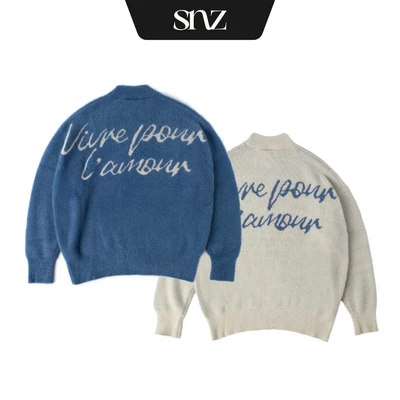 Áo Sweater Boxy SNAZZY Unisex Chất Liệu Sợi Len Chính Hãng - VIVRE POUR L'AMOUR