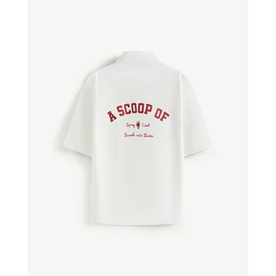 Áo Sơ Mi Tay Ngắn Nam In Lưng Form Relax - Routine 10S26SHS018