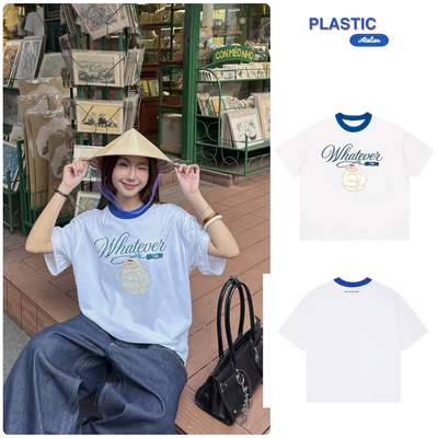 Áo thun oversized boxy, áo thun local "Whatever" 250gsm Cổ Tròn Unisex Nam Nữ Basic