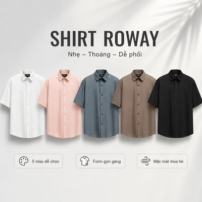 Áo sơ mi ROWAY form regular | Cộc tay đũi tơ