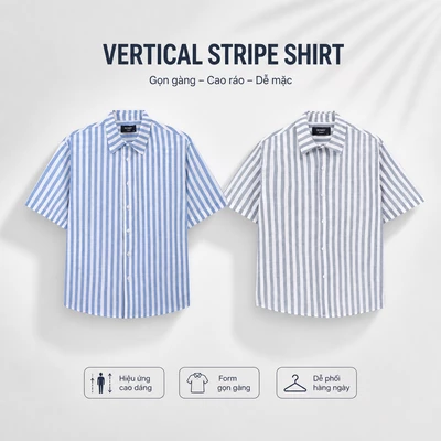 Áo sơ mi ROWAY form regular | Cộc tay linen