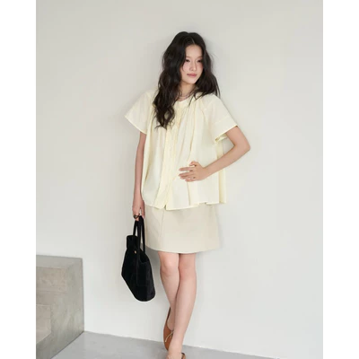 DOB - Áo kiểu nữ babydoll tay ngắn viền bèo nữ tính I Lyra Top