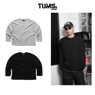 ÁO THUN TAY DÀI| TUM MACHINES TUMS ESSENTIAL LONG SLEEVES 100% COTTON ĐEN/XÁM