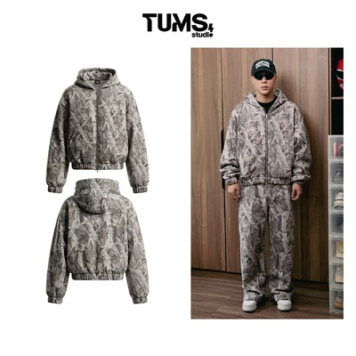 ÁO KHOÁC NỈ BÔNG | TUM MACHINES REALTREE CAMO HOODIE DÂY KÉO 2 ĐẦU VẢI NỈ BÔNG HỌA TIẾT LÁ CÂY