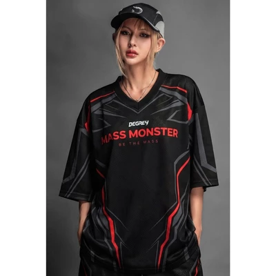 Áo thun thể thao màu MASSMONSTER Degrey Jersey 84 cổ tim - JERMASS