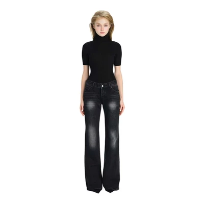 LSOUL Áo Len Nữ Cổ Lọ Ngắn Tay Ain Top + Quần Jean Nữ Phối Viền Chỉ Nổi Ezzo Pants A26032891