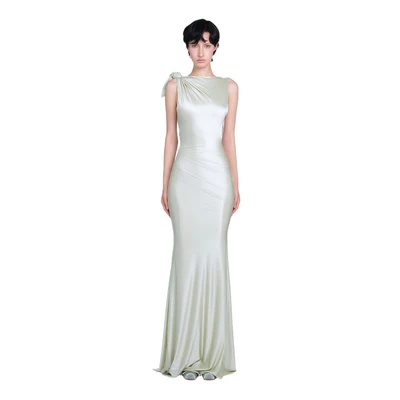 LSOUL Đầm Maxi Cổ Thuyền Ôm Dáng Xếp Ly Vai Thanh Lịch Sang Trọng Đi Tiệc Tya Dress V26041713