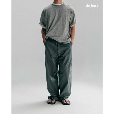 basé PANTS 10 - Quần Kaki Cotton Xám Cúc Thùa Cạp Quần - de basé