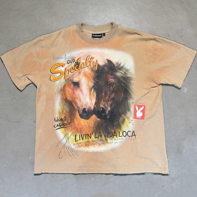 Áo Thun HORSES BEIGE DISTRESSED TSHIRT
