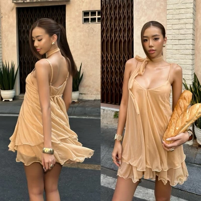 ĐẦM 2 DÂY CREAMY LẤP LÁNH BỒNG BỀNH FFCLUB
