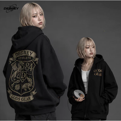 Áo Hoodie Zip Degrey collab Gods Gear - DEGODHOOD
