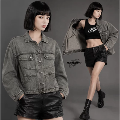 Áo Khoác Degrey Jean Jacket Basic Wax Gray - JEANJK